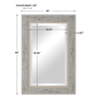 long wooden wall mirror Uttermost Wood Mirror Echoing The Rustic Lodge Style, This Mirror Showcases A Wrapped Finish Reminiscent Of Birch Wood With Hints Of Light Gray, Ivory And Charcoal. A Light Wood Inner Frame Adds Dimension To This Large Scale-design. The Mirror Has A 1 1/4" Bevel And May Be Hung Horizontal Or Vertical.