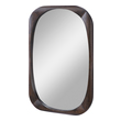 framed mirror wood Uttermost Mid-Century Mirror This Mirror Evokes A Mid-century Style With Its Rounded Edges And Minimal, Modern Design. The Solid Wood Frame Is Finished In A Dark Walnut Stain. This Mirror May Be Hung Horizontal Or Vertical.