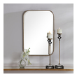floor mirror in living room Uttermost Vanity Mirror A Nod To Classic Chinoiserie Style, This Vanity Mirror Has A Petite Iron Frame With A Bamboo Design Finished In Antique Gold Leaf. May Be Hung Horizontal Or Vertical.