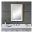 modern mirror round Uttermost White Mirror This Elegantly Refined Design Has A Large Gloss White Inner Frame Accented By A Petite Gold Leaf Outer Frame. The Mirror Has A 1" Bevel And May Be Hung Horizontal Or Vertical.