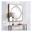 rustic wood round mirror Uttermost Gold Square Mirror Showcasing A Refined Traditional Style, This Square Mirror Features A Classic Brushed Gold Finish With Curved Beveled Mirrors. Group Multiple Pieces Together To Create An Eye-catching Wall Display. May Be Hung Horizontal Or Vertical.