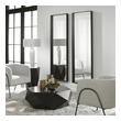 round wood accent mirror Uttermost Oversized Black Rectangular Mirror This Oversized Mirror Showcases Simple, Clean Lines With A Thick Iron Frame Finished In Satin Black. The Piece Has A Generous 1 1/4" Bevel And May Be Hung Horizontal Or Vertical.
