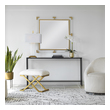 mirror stand for floor mirror Uttermost Golden Square Mirror This Mirror Can Certainly Serve As A Focal Point For Any Room. Combining Forged Iron Finished In A Metallic Gold Leaf, With Suspended, Clear Acrylic, Solid Bars Creating A Modern Feel. Mirror Has A Generous 1 1/4" Bevel.