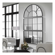 modern mirror design for living room Uttermost Iron Arch Mirror Inspired By Old Warehouse Windows, This Arch Mirror Showcases A Heavy Curved Iron Frame With Deep Channels Finished In Wrought-iron Black.