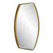 wall mirror with design Uttermost Brass Wall Mirror Modern And Refined, This Mirror Displays A Deep Stainless Steel Band Frame In A Brass Plated Finish. The Piece Has A 1" Bevel And May Be Hung Horizontal Or Vertical.