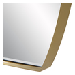 wall mirror with design Uttermost Brass Wall Mirror Modern And Refined, This Mirror Displays A Deep Stainless Steel Band Frame In A Brass Plated Finish. The Piece Has A 1" Bevel And May Be Hung Horizontal Or Vertical.