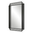 mirror design in room Uttermost Black Iron Mirror Showcasing Elegant Lines And A Timeless Style, This Mirror Features An Overlapping Solid Iron Frame Finished In A Stylish Matte Black. May Be Hung Horizontal Or Vertical.