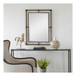 free standing floor mirror Uttermost Iron & Rope Mirror This Forged Iron Mirror Frame Is Finished In A Textured Rust Black That Is Wrapped In Natural Rope Bringing A Coastal Feel To Any Room. The Mirror Is Surrounded By A Generous 1 1/4" Bevel. May Be Hung Horizontal Or Vertical.