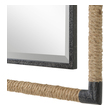 free standing floor mirror Uttermost Iron & Rope Mirror This Forged Iron Mirror Frame Is Finished In A Textured Rust Black That Is Wrapped In Natural Rope Bringing A Coastal Feel To Any Room. The Mirror Is Surrounded By A Generous 1 1/4" Bevel. May Be Hung Horizontal Or Vertical.