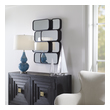 frame with mirror Uttermost Modern Black Mirror This Contemporary Design Features A Welded, Off-set Pattern With A Petite Profile And Ample Depth, Finished In Satin Black. May Be Hung Horizontal Or Vertical.