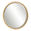 silver wall mirrors for living room Uttermost Gold Round Mirror Petite Iron Spheres Line The Outer Edge Of This Round Frame, Finished In A Timeless Gold Leaf. Mirror Features A Generous 1 1/4" Bevel.