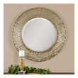 decorative wooden wall mirrors Uttermost Modern Round Sunburst Mirrors Antiqued Silver Champagne With Black Dry Brushing And Antique Stain.