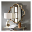 ornate wood mirror Uttermost Gold Mirrors Hammered Metal Frame Featuring A Two Toned Plated Finish In Heavily Antiqued Gold And Oxidized Silver Champagne. NA