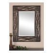 modern contemporary bathroom mirrors Uttermost Modern Rectangular Wood Mirrors Distressed Mocha Brown Forged Metal With Black Undertones And Golden Brown Highlights. Grace Feyock