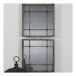 mirror wall bathroom design Uttermost Square Mirrors Heavily Distressed Slate Blue With Aged Ivory Accents And Antiqued Mirrors. Grace Feyock