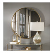 wood frame tall mirror Uttermost Round Gold Mirrors Heavily Antiqued Gold Leaf Finished Metal Frame With An Antique Style Mirror.