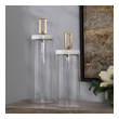 kitchen flower vase Uttermost Decorative Bottles & Canisters Made With Clear Seeded Glass, These Containers May Serve As Stylish Accessories Or Useful Storage. Each Has An Elegant White Marble Lid With A Brushed Brass Accent. Sizes: Sm-6x18x6, Lg-6x22x6