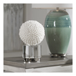 standing buddha sculpture Uttermost Figurines & Sculptures This Decorative Sphere Is Handcrafted With Faux Sea Shells, Featured With Polished Nickel Plated Accents And Cylinder Shaped Crystal Base.