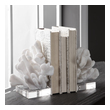 bath room set Uttermost Bookends Set Of Two Bookends Featuring Textured Faux White Coral On Crystal Bases. Sizes: S- 5x9x8, L- 6x9x8