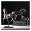 real life sculptures Uttermost Figurines & Sculptures Horse Sculpture In Aged Silver With Subtle Gold Accents On A Black Iron Stand.
