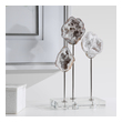 desk cover Uttermost Table Top Accessories Elegant Natural Stones Are Set Atop Crystal Bases With Polished Nickel Plated Accents.