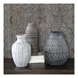 cheap glass flower vases Uttermost Vases Urns & Finials Set Of Three Earthenware Vases Are Finished In Light Gray, Charcoal And Natural Beige With Etched Geometric Patterns. Sizes: S-7x12x7, M-10x13x10, L-7x18x7