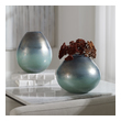 glass urn vase Uttermost Vases Urns & Finials Set Of Two Glass Vases Finished In An Iridescent Bronze Over Aqua. Sizes: S-9x8x9, L-8x10x8.