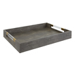 yellow kitchen accents Uttermost Trays Tray Is Covered In An Elegant Gray Faux Shagreen With Clear Acrylic Handles And Aged Gold Accents.