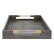 yellow kitchen accents Uttermost Trays Tray Is Covered In An Elegant Gray Faux Shagreen With Clear Acrylic Handles And Aged Gold Accents.