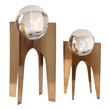 home goods oval mirrors Uttermost Crystal Spheres main Crystal Spheres Elevated On Stainless Steel Bases Finished In A Brushed, Plated Copper Bronze.