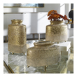 white clear vases Uttermost Decorative Bottles & Canisters Rough Cast Ceramic Vessels, Dipped From The Top In A Metallic Golden Glaze. Each Vessel Is Set On Metal Ball Feet.