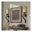 wall sconce tealight holder Uttermost Candle Sconces Antiqued Bronze Metal And Transparent Amber Glass. Includes One 3"x 3" Ivory Candle. NA