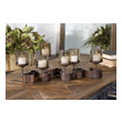 candle hanger on wall Uttermost Candleholders Antiqued Bronze Metal With Transparent Copper Brown Glass. Six  2"x 2" Beige Candles Included. Billy Moon