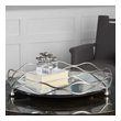 floor framed mirror Uttermost Decorative Bowls & Trays Mirrored Tray Featuring Open Weaved, Steel Finished In An Elegant Silver Leaf.