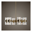chandelier crystal lights Uttermost Chandeliers Antique Brass Finish With Heavy Textured Clear Glass