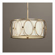 modern dome pendant light Uttermost Drum Pendants Antiqued Gold Leaf Finish With Beige Linen Fabric Liner. Carolyn Kinder
