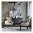 pink side chairs Uttermost  Accent Chairs & Armchairs Woven Tailoring In Shimmery Sand Features Teflon(r) Fabric Protector And Brass Nail Accents. Exposed Wood Frame Is Solid Wood With Reinforced Joinery And Hand Applied, Weathered Black Finish. Carolyn Kinder