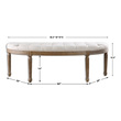 wood storage bench with cushion Uttermost Benches Light And Soft, Off-white Linen And Cotton Blend In Plush Button Tufts On A Weathered Oak Carved Base.