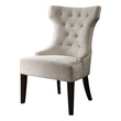 accent chair desk Uttermost  Accent Chairs & Armchairs Classic Armless Wing Chair In Antique White Velvet With Diamond Button Tufting, Antique Brass Nail Trim On The Back, And Sleek Wooden Legs In Rich Ebony Stain Finish.