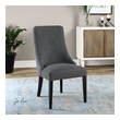 edloe finch chairs Uttermost  Accent Chairs & Armchairs Gracefully Shallow Side Wings And Tall, Tapered Legs Make A Sophisticated Statement In Rich Hues Of Charcoal Gray With Dark Walnut Finished Wood.