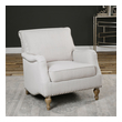 velvet wingback chair Uttermost  Accent Chairs & Armchairs Classic Antique White English Arm Chair With Loose Box Cushions, Antique Brass Nail Head Trim, And Hand Turned Legs In Distressed Honey Stain.