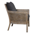 small velvet accent chair Uttermost  Accent Chairs & Armchairs High Supportive Back And Curvy Flair Arms Make A Grand Style Statement In A Warm, Washed And Hand Rubbed Sandstone Exposed Hardwood Finish With Cane Sides And Tailored In A Durable Yet Lush Dark Gray Fabric. Seat Height Is 20”.