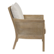 chairs living room accent Uttermost  Accent Chairs & Armchairs High Supportive Back And Curvy Flair Arms Make A Grand Style Statement In A Lightly Glazed And Bleached Sandstone Exposed Hardwood Finish With Cane Sides, Tailored In A Durable Yet Lush Off-white Fabric. Seat Height Is 20".