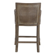 accent chair with ottoman for bedroom Uttermost Bar & Counter Stools High Supportive Back And Curvy Flair Arms Make A Grand Style Statement In A Warm, Washed And Hand Rubbed Sandstone Exposed Hardwood Finish With Cane Sides, Tailored In A Durable Yet Lush Dark Gray Fabric. Antique Bronze Metal Kick Plate. Seat Height Is 27".