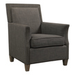 leather smoking chairs Uttermost  Accent Chairs & Armchairs Handsome Club Chair Covered In A Charcoal Gray Linen, With Slightly Curved Arms Accented By A Double Row Of Antique Brass Nail Head Trim. Loose Welted Box Cushion And Solid Walnut-stained Birch Tapered Legs. Seat Height Is 19".