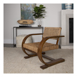 grey mid century chair Uttermost  Accent Chairs & Armchairs A Modern Bohemian Accent, Featuring A Natural Woven Water Hyacinth Seat On A Curved Solid Wood Frame Giving Flexible Movement, Layered In A Teak Veneer With A Smooth Weathered Pecan Stain.