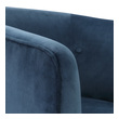 navy wingback chair Uttermost  Accent Chairs & Armchairs Make A Dramatic Statement With This Barrel Style Swivel Chair, Covered In An Ink Blue Polyester Velvet With Button Tufted Accents. Rests On A Satin Black Wood Base. Seat Height Is 19".