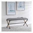 tufted storage bench with back Uttermost Bench Rustic Iron Is Accented By A Cushioned Top, A Sturdy Sailor-striped Cotton In Crisp Navy And Cream.