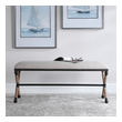 ottoman oatmeal Uttermost Bench Rustic Iron Frame With A Nautical Touch, Wrapped In Natural Fiber Rope Accents. Cushioned Top Is A Sturdy, Cotton In A Neutral Oatmeal.