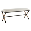 ottoman oatmeal Uttermost Bench Rustic Iron Frame With A Nautical Touch, Wrapped In Natural Fiber Rope Accents. Cushioned Top Is A Sturdy, Cotton In A Neutral Oatmeal.